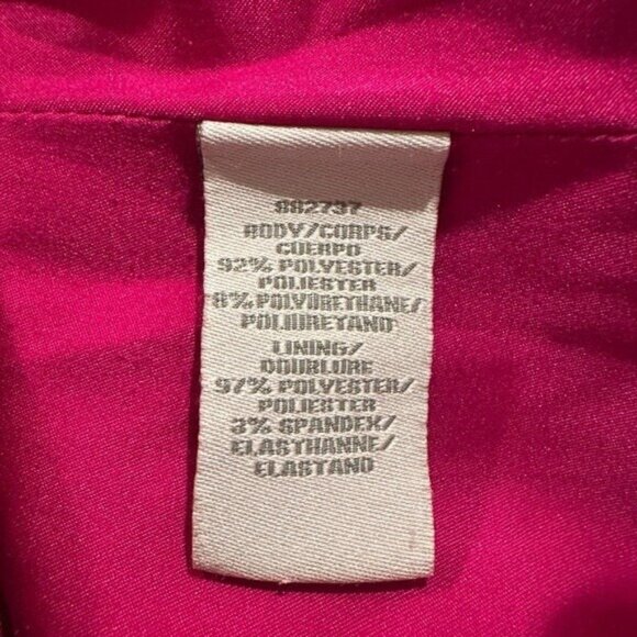 Theia Size 12 Fucia Smooth Mermaid Gown Dress Sleeveless Pink V-Neck $795 - Picture 5 of 8